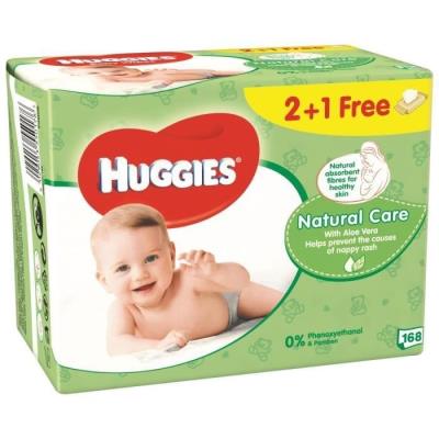 HUGGIES Nouvelles Lingettes Natural Care 2+1 Gratu