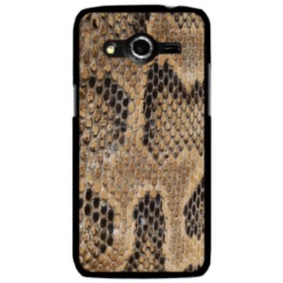 Coque rigide noire pour Galaxy Core 4G avec impression motif peau de serpent