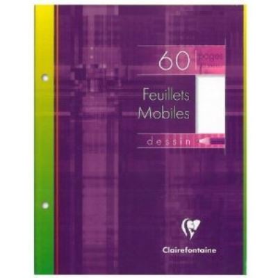 Clairefontaine - lot de 5 étuis Feuilles à dessin Perforée - 17x22cm - 60P - Couleur blanche uni - 125gr
