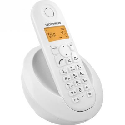 Telefunken TB 201 Peps - Téléphone sans fil avec ID d'appelant - DECTGAP - (conférence) à trois capacité d'appel - blanc