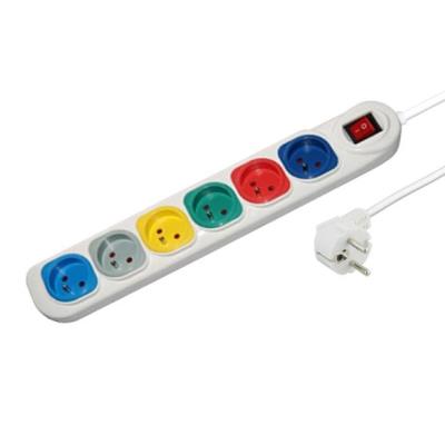 Esperanza rainbow power strip 6 sockets switch sécurité câble 1,5 m elk105 - 5901299913840
