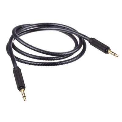 Lilware Câble Audio AUX 3.5mm Tressé En Vest De Nylon PVC Transparent 0.9M Mâle à Mâle. Noir