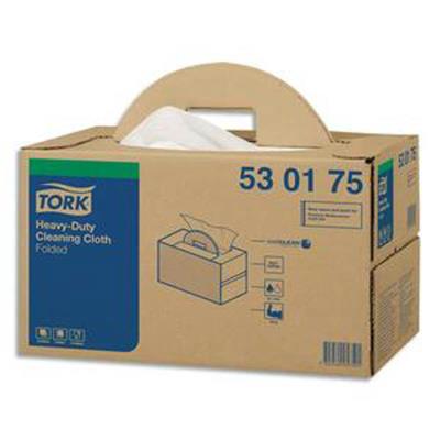 Boîte distributrice de 120 Chiffons de nettoyage Ultra Résistant pliés - Format : 64 x 38 cm blanc