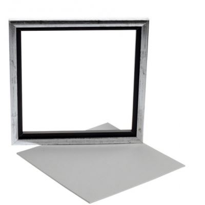 Creotime panneau de toile avec cadre 25 x 25 cm argenté