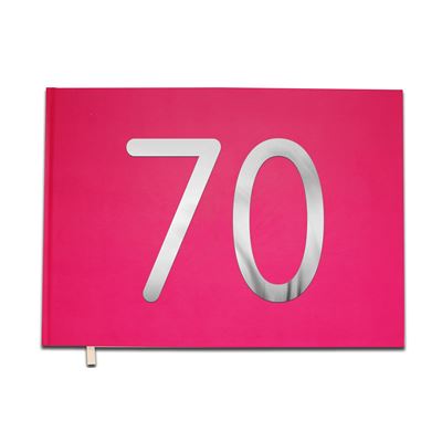 Livre d'or 70 ans - Anniversaire, Mariage, Retraite - Lettres chromées -100 pages - Qualité premium - Uttscheid Couleur :Rose Macaron