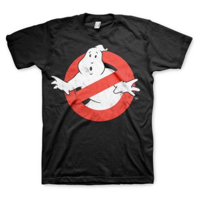 GHOSTBUSTERS - T-Shirt Distressed Logo - Black (XXL)