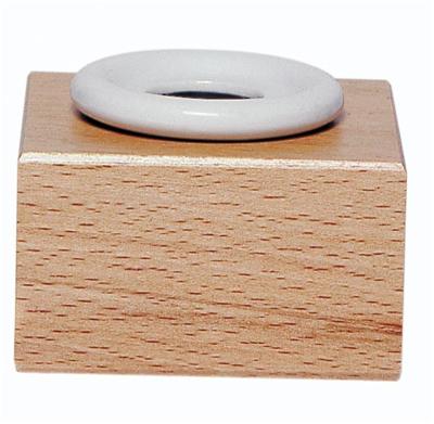 Herbin - Encrier porcelaine rond + support en bois