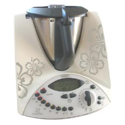 Sticker/ Autocollant pour Vorwerk Thermomix TM31 Hibiscus argent