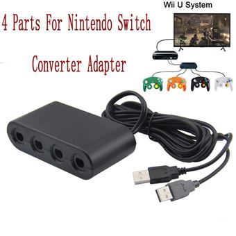 Adaptateur Manette Gamecube Sur Nintendo Wii U, Switch Et Pc + 4