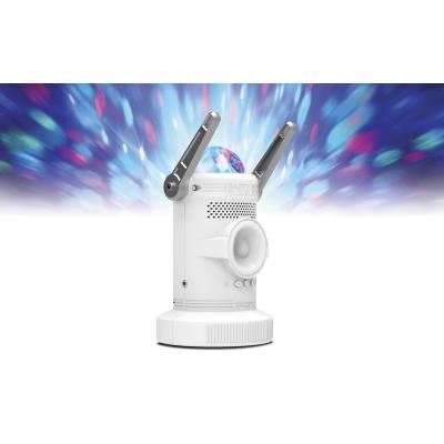 Ion audio party bot micro mini-robot danseur avec haut-parleurs, jeu de lumière et batterie rechargeable