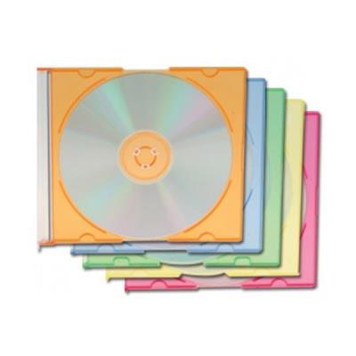 Boitier cd slim 5x5 couleurs pack 25 marque+generique