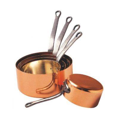 Série 5 Casseroles Cuivre Etamé 12 à 20 cm