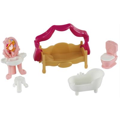 Mobilier pour figurines Princess Coralie : Lit à baldaquin et salle de bain Klein