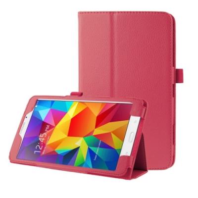 Galaxy Tab 4 7.0 T320 : Coque Housse Cuir (PU) Rouge « Texture Litchi »