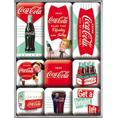 Boite de 9 mini-magnets Coca-Cola