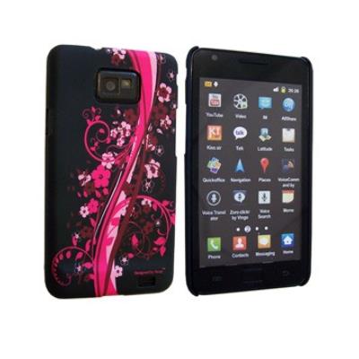 Coque rigide Nzup Flower noire pour Samsung Galaxy S2