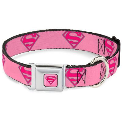 SUPERMAN - Collier pour Chien (S) 22/38 - 2,5 Cm - Pink/Logo