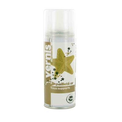 Vernis pailleté doré spray 125 ml - megacrea