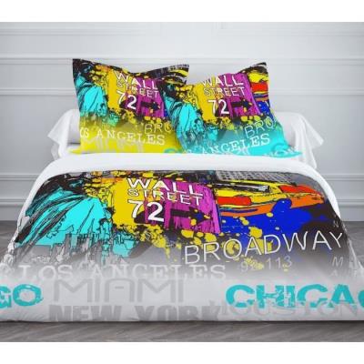 Today Housse De Couette Broadway 220X240Cm + 2 Taies D'Oreillers 63X63 Cm