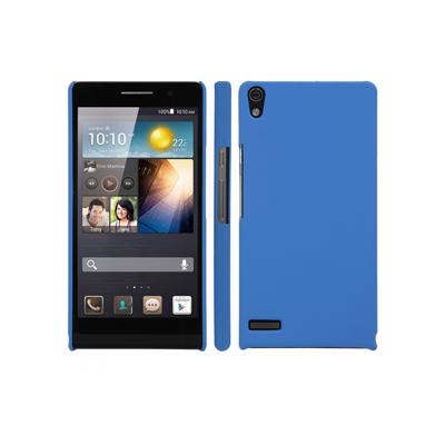 Coque rigide Bleue pour Huawei Ascend P6 aspect mat toucher rubber gomme