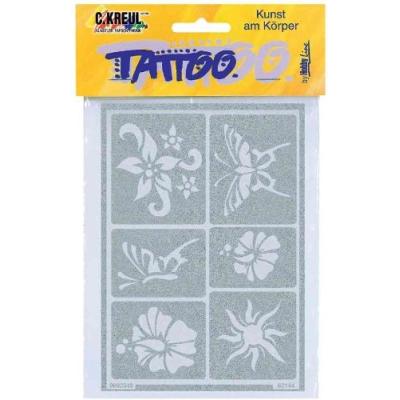 Kreul pochoir pour tatouage hobby line soleil & fleurs 62144