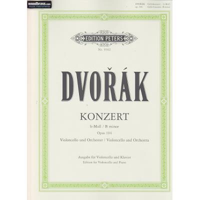 Partitions classique EDITION PETERS DVORAK ANTON - CONCERTO OP.104 EN SI MINEUR - VIOLONCELLE, PIANO Violoncelle