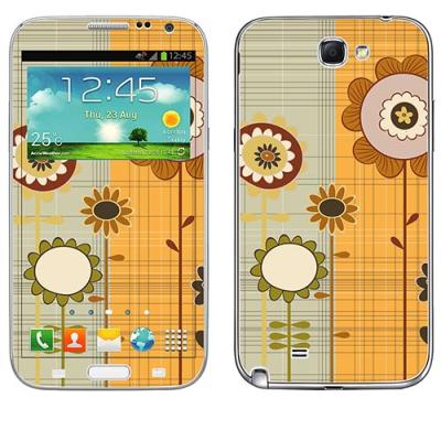 SKIN STICKERS POUR SAMSUNG NOTE 2 (STICKER : FLOWERS WITH TWO PLAIDS)
