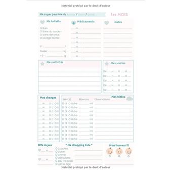 Mon carnet de suivi Bébé : Journal de bord pour bébé, nouveau né,  nourrisson, suivi de l'alimentation et la santé du bébé - Format 18 x 25 cm  - 185 pages NLFBP
