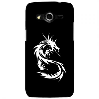 Coque rigide noire pour Galaxy Core 4G avec impression Motif dragon tribal