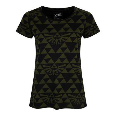 The Legend of Zelda T-Shirt Hyrule Femme Noir et VertM