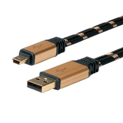 Roline cbl gold usb2.0,a-5pmini,m m, 3m 11.02.8823