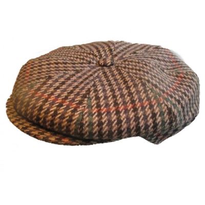 casquette vintage beige clair rayure marron foncé vert rouge taille 54 cm homme femme enfant rockabilly pin up