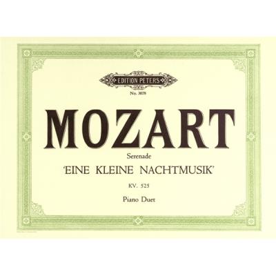 Partitions classique EDITION PETERS MOZART WOLFGANG AMADEUS - EINE KLEINE NACHTMUSIK K525 - PIANO 4 HANDS Piano
