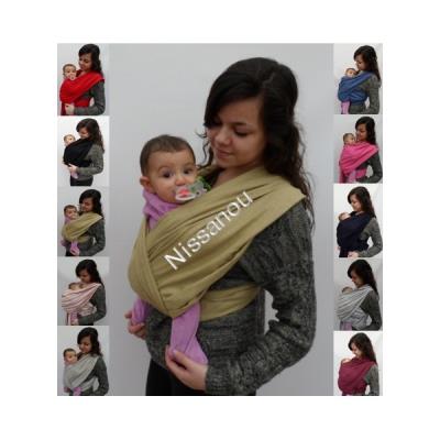 NISSANOU TUBES VERT ABSINTHE 48 porte bébé ECHARPE DE PORTAGE neuve SANS NŒUDS idée cadeau naissance