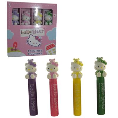 Boite de 4 Feutres figurines Hello Kitty