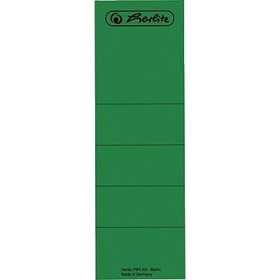 Herlitz - etiquettes pour dos de classeur courtes, larges, vertes, autocollantes, en papier, (h)190 x (l)60 mm contenu 10 pièce