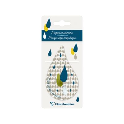 3 Gouttes de Pluie - 1 Marque page Magnétique Goutte - Modèle 2 Gris
