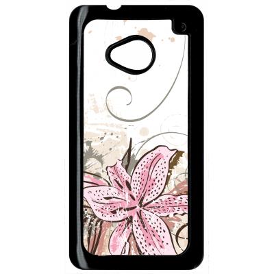 Coque HTC m7 lily with grunge floral