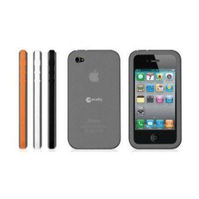 Macally TRIBANDG-P4 - Beschermende bedekking voor mobiele telefoon - silicone - grijs - voor Apple iPhone 4
