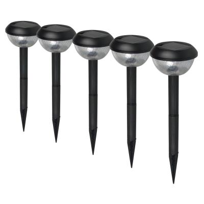 Lot de 5 bornes lucera solaires plastique noir ranex 5000.259