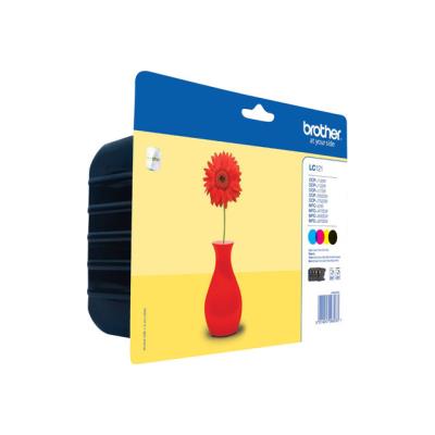 Brother LC121 Value Pack - zwart, geel, cyaan, magenta - origineel - inktcartridge
