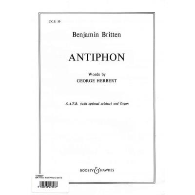 Partitions classique BOOSEY & HAWKES BRITTEN B. - ANTIPHON OP. 56B - CHOIR SATB  AND ORGAN Choeur et ensemble vocal