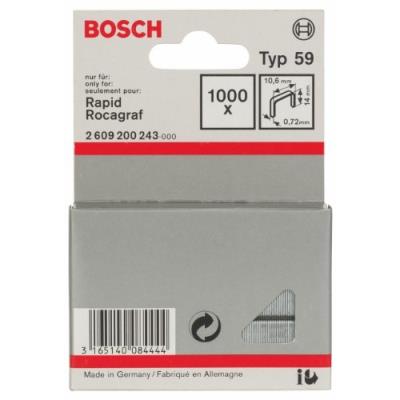 Accessoires Agrafeuse, Cloueuse Bosch Agrafes A Fil Fin Type 59 - 10,6 X 0,72 X 14 Mm - Lot De 1000