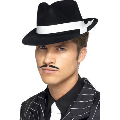 Chapeau gangster noir adulte Taille Unique