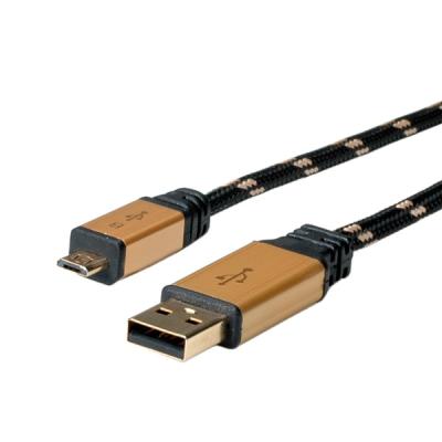 Roline cbl gold usb2.0,a-microb,m m 0,8m 11.02.8825