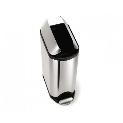 Poubelle papillon acier inox brossé anti-traces à pédale SimpleHuman - CW1897 - Acier inoxydable - Rectangulaire - 45 l - Inox brossé