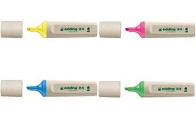 Edding 24 Ecoline Surligneur pointe biseautée 2 5 mm pochette de 4 assortis - vue 2