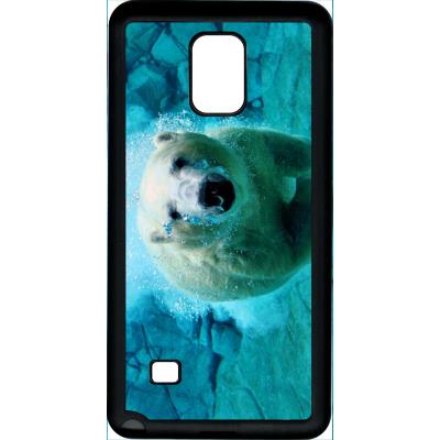 Coque samsung note 4 gros ours blanc plongee