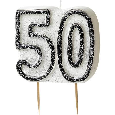 Bougie anniversaire noire 50 ans - Décoration