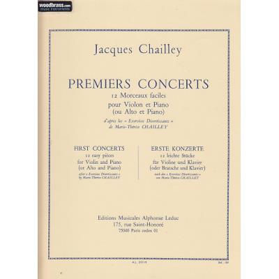 Partitions classique LEDUC PARTITION - CHAILLEY JACQUES - PREMIERS CONCERTS - VIOLON (OU ALTO) & PIANO Violon